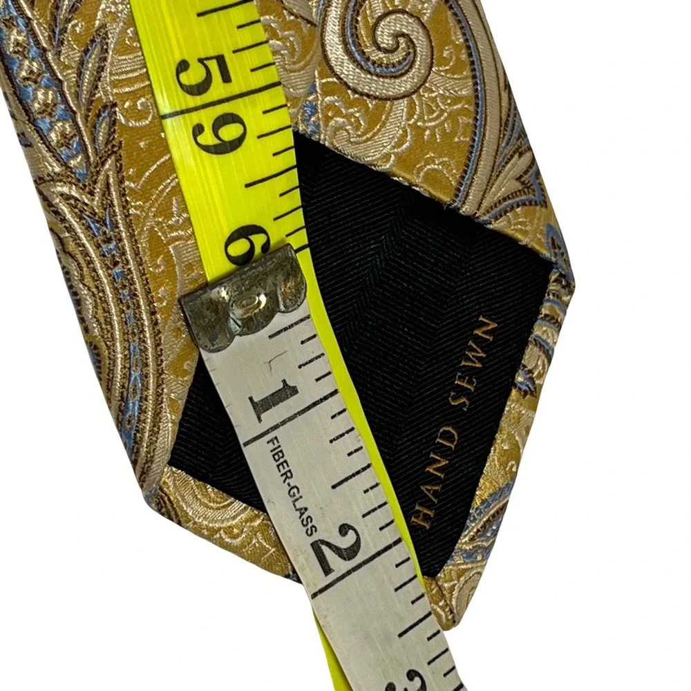Robert Talbott Necktie Mens OS Gold Blue Paisley‎ Best of Class Nordstrom Silk